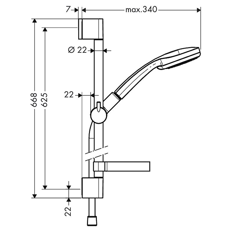 Душевой набор Hansgrohe Croma 100 Vario/Unica'C 65 см 4 режима 27772000 ...
